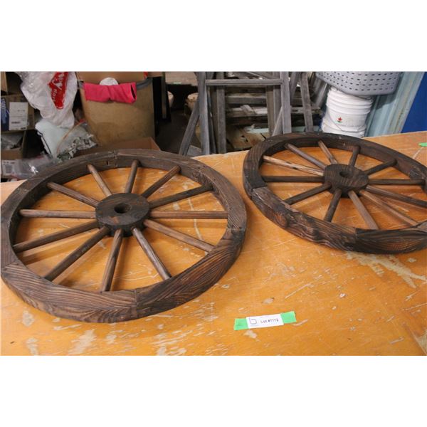 (2X THE MONEY) Wooden Miniature Wagon Wheels
