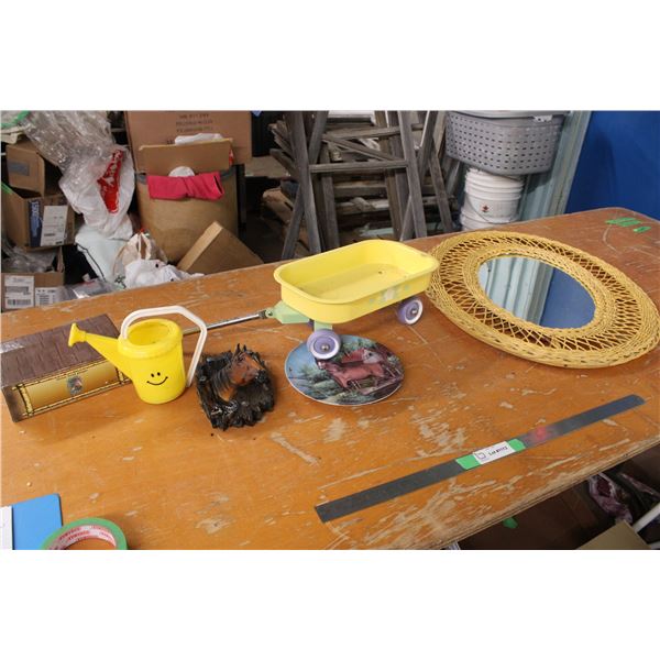 Miniature Wagon Horse Plate Mirror and Misc