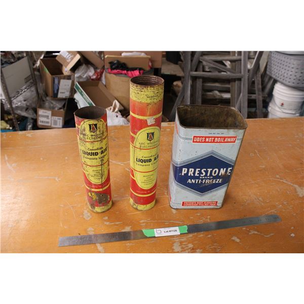 Welding Electrode Tins and Prestone Antifreeze Tin