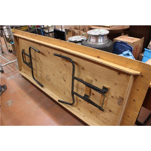 Wooden Table with Metal Legs (One Leg Broken) 36" x 8ft
