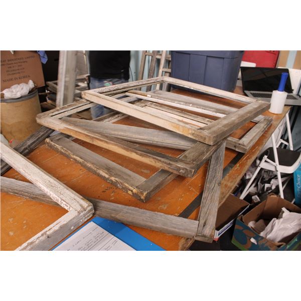 (2X THE MONEY) 6 Vintage Window Frames Wooden