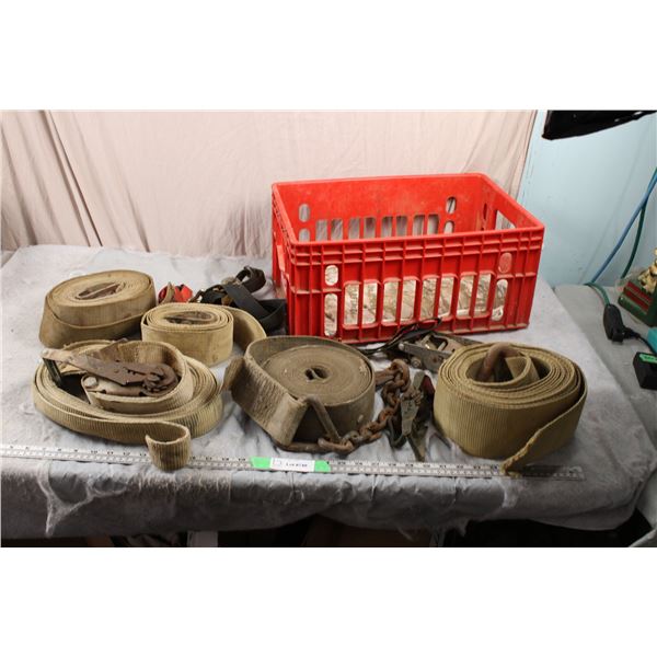 Ratchet Straps and Straps with Coca Cola Plastic Crate