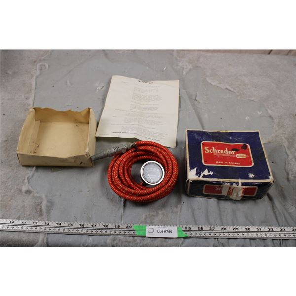 Vintage Schrader Spark Plug Tire Pump With Box and Instructions