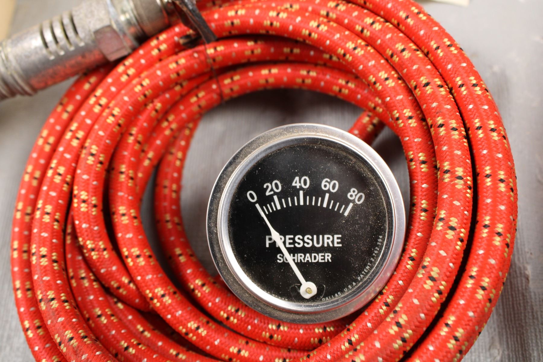 Vintage Schrader Spark Plug Tire Pump With Box and Instructions