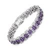 Image 1 : Natural 9.94 CTW Amethyst & Diamond Bracelet 14K White Gold - REF-262H8W