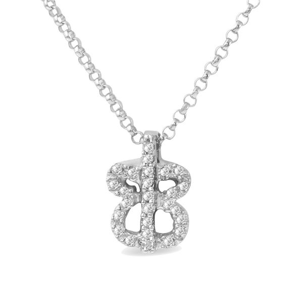 Natural 0.11 CTW Diamond Necklace 14K White Gold - REF-24H3W