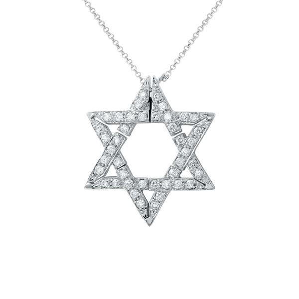 Natural 0.97 CTW Diamond Necklace 14K White Gold - REF-98H3W