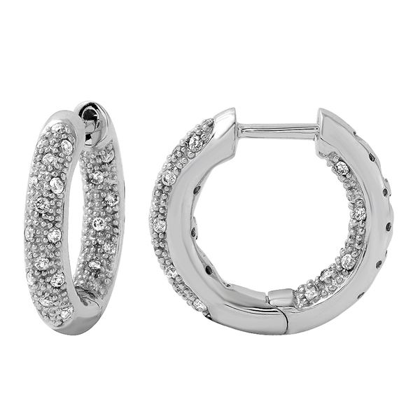 Natural 0.51 CTW Diamond Earrings 14K White Gold - REF-74M7F