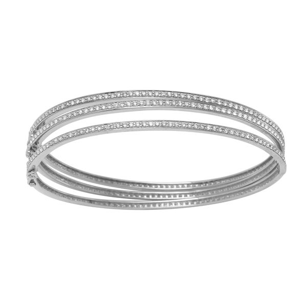 Natural 0.98 CTW Diamond & Bracelet 14K White Gold - REF-109Y8N
