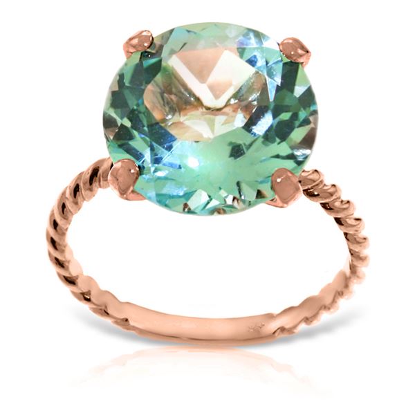 Genuine 8 ctw Blue Topaz Ring 14KT Rose Gold - REF-39Z6N