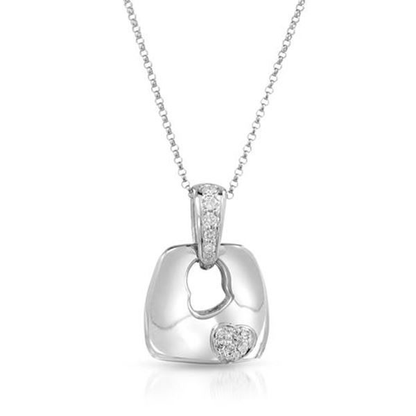 Natural 0.23 CTW Diamond Necklace 18K White Gold - REF-75Y6N