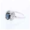 Image 1 : Natural 1.27 CTW Sapphire & Diamond Ring 18K White Gold - REF-66R6K