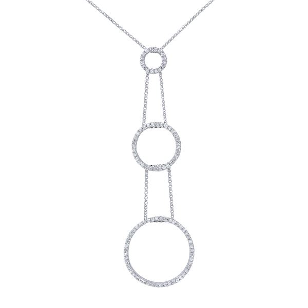 Natural 1.23 CTW Diamond Necklace 14K White Gold - REF-99X2T