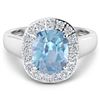 Image 3 : Natural 3.51 CTW Aquamarine & Diamond Ring 14K White Gold - REF-96W3X