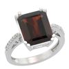 Image 1 : 5.52 CTW Garnet & Diamond Ring 14K White Gold - REF-56M5K
