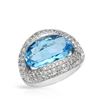 Image 1 : Natural 10.73 CTW Topaz & Diamond Ring 14K White Gold - REF-182X7T