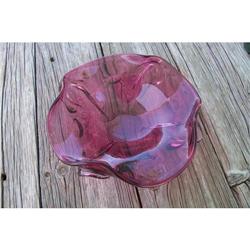 Art Deco Italian Cranberry Glass Bowl 1950 #1848738