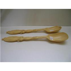 Celluloid Art Nouveau Pair of Salad Servers #1848959