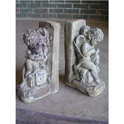 PAIR of OLD WORLD ARCHITECTURAL CHERUB BOOKENDS#1849333