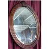 Image 1 : ANTIQUE VICTORIAN WALNUT BEVELED OVAL MIRROR #1849345