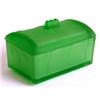 Image 1 : Treasure Chest Green Satin Glass Powder Jar #1860892