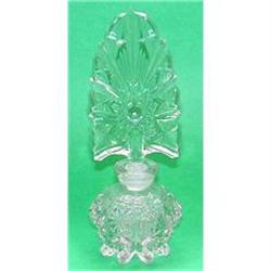 Art Deco Pressed Glass Perfume Bottle  #1860993