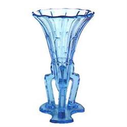 Ice Blue Glass Art Deco ROCKET Vase #1861001