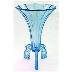 Ice Blue Art Deco Glass Rocket Vase  	  #1861002