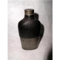 Leather Pewter Flask And Cup James Dixon 19th #1876512