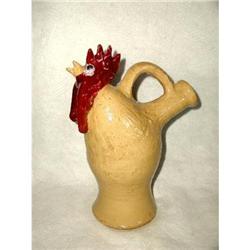 Folk Art  Pitcher Rooster Signed Jerry Brown #1876523