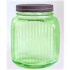 Image 1 : Green Depression Glass Hocking Cookie Jar #1876675
