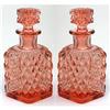 Image 1 : Pink Depression Glass Perfume Bottle Vanity Set#1876730