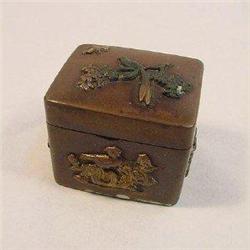 Japanese Tiny Bronze Box, Circa 1900. #1876854