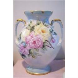 Very Large Elite Limoges Vase - Handpainted #1876865