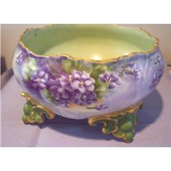 Large Limoges Ferner - Handpainted Violets #1876872