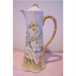 Handpainted Chocolate Pot - White & Yellow #1876880