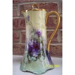 H&C Chocolate Pot - Handpainted Purple Flowers #1876884