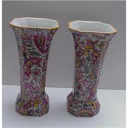 Chintz Pair of Paisley Vases #1876984
