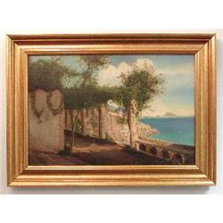 Antique "Capri" Oil Painting on Canvas d.1892 #1876995