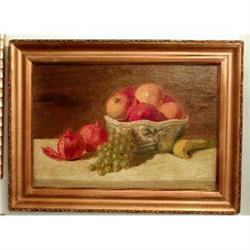 H. FRENCH- Pomegranates  Oil Painting d.1914  #1876998