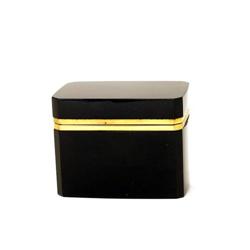 Old Opline Murano Black Glass Box Casket  #1877056
