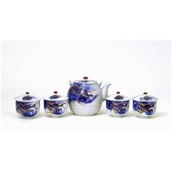 5 Japanese Fukagawa Imari Dragon Tea Set Teapot#1877057