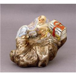 Chinese Export Famille Rose Buddha & Book  #1877063