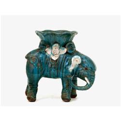 Old Chinese Sancai Mudman Elephant Flower Pot  #1877075