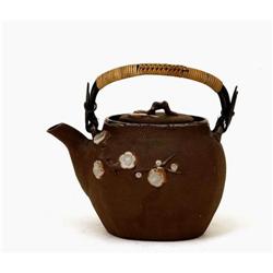 Old Japanese Banko Brown Plum Bloosm Teapot #1877076
