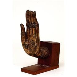 18C Chinese Tibetan Gilt Bronze Buddha Hand #1877086