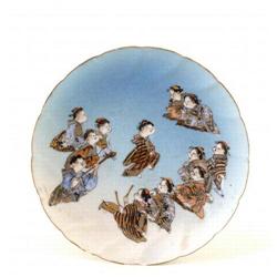 Old Japanese Shark Skin Plate Musical Group #1877091