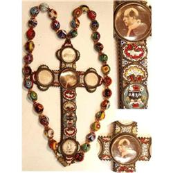 Rosary MICROMOSAIC 4 ¾? Photo CROSS #1877159