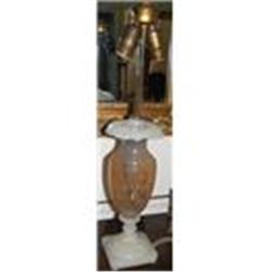 ANTIQUE ALABASTER LAMP #1877199