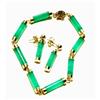 Image 1 : 14K Gold & Chrysoprase Bracelet & Earrings set #1877305